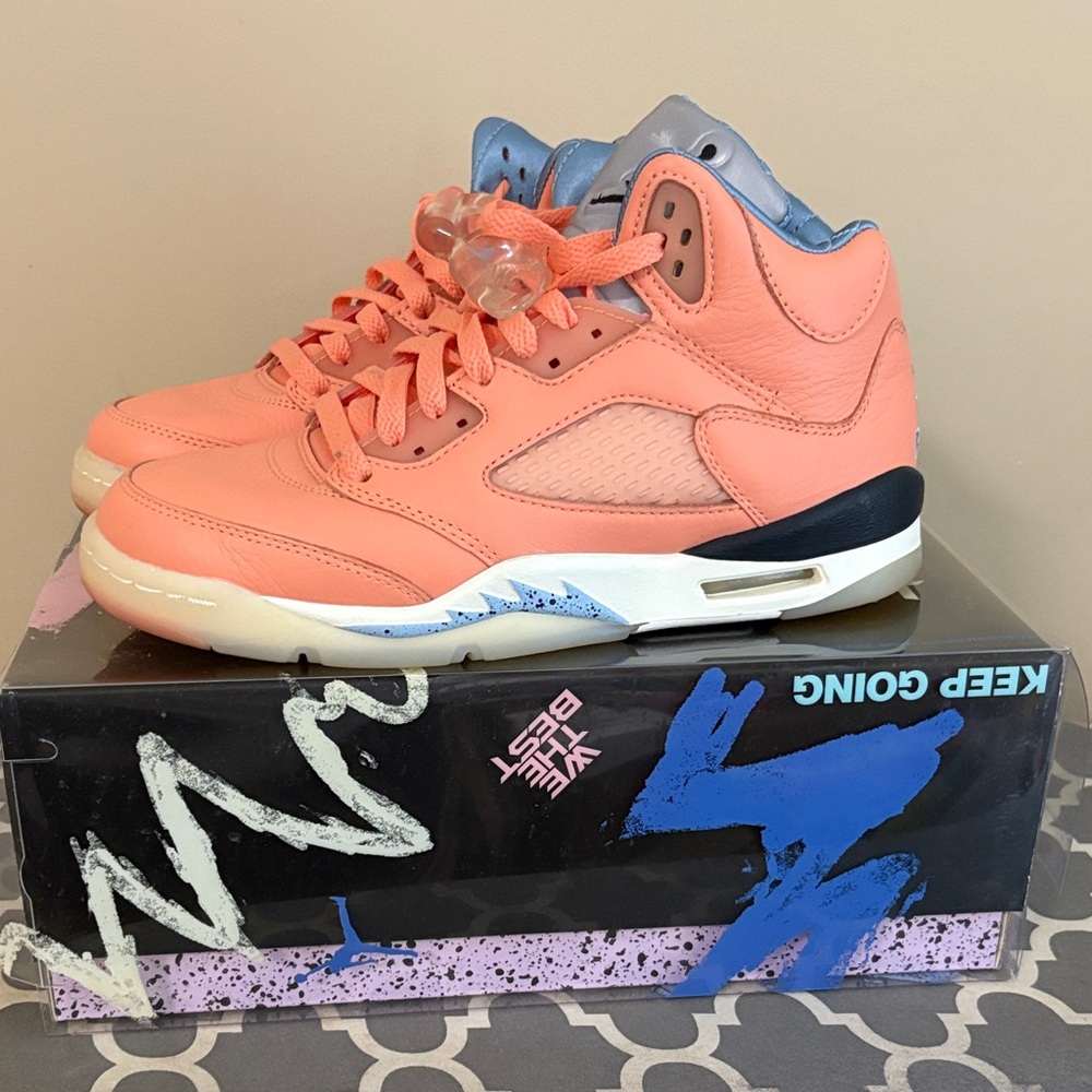 Jordan Kids Peach and Blue Sneakers